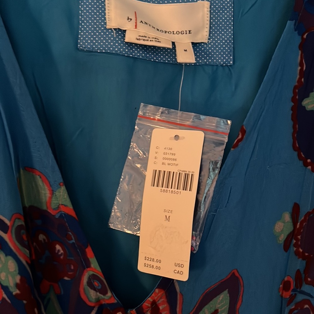 Anthropologie maxi dress, gorgeous NWT $228 fully lined, size M pull on